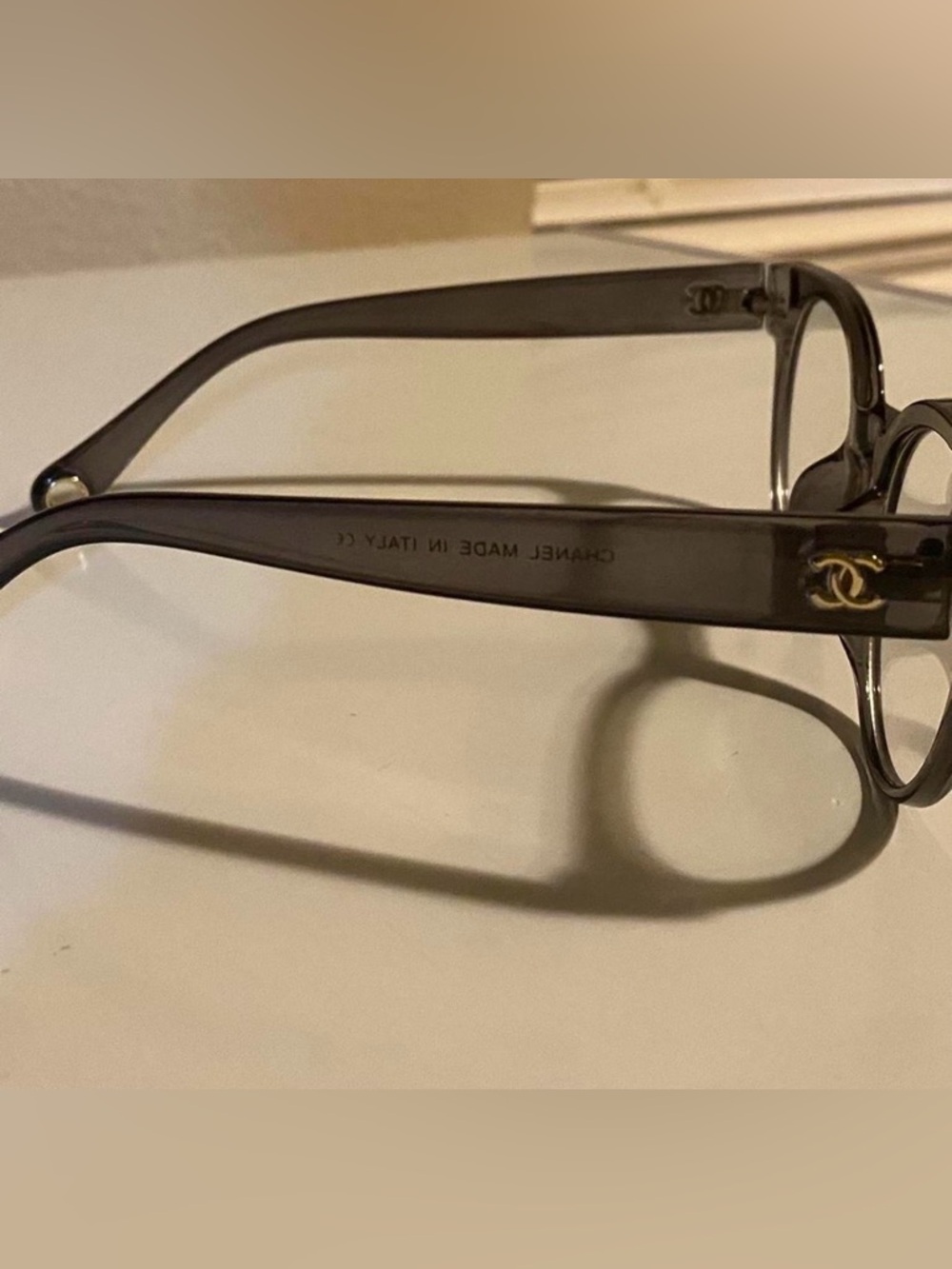 CHANEL Translucent Gray Round Women's Optical Glasses - Picture 4 of 6